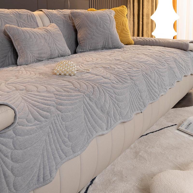 Подушка для дивана из синели, универсальная ткань для всех сезонов, нескользящая, простой современный кожаный чехол для дивана с прямым рядом, тканевое полотенце на спинку