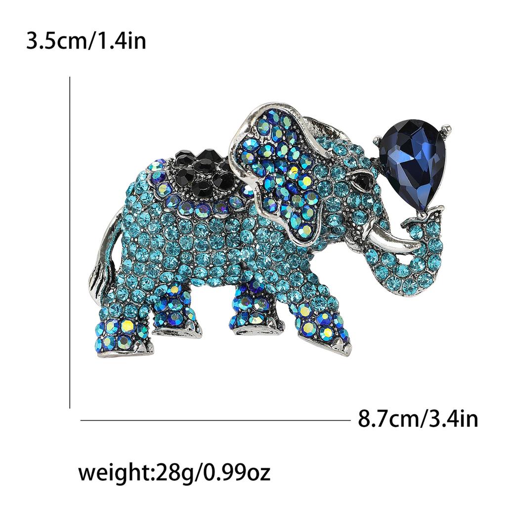 Изысканная универсальная брошь в виде слона со стразами из сплава, креативная легкая роскошная брошь для мужской и женской одежды, ювелирное украшение на булавке