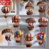 2D Flat Christmas Wooden Hot Air Balloon Santa Claus Wooden Pendant Christmas Tree Decoration Perfect Holiday Gift Decor