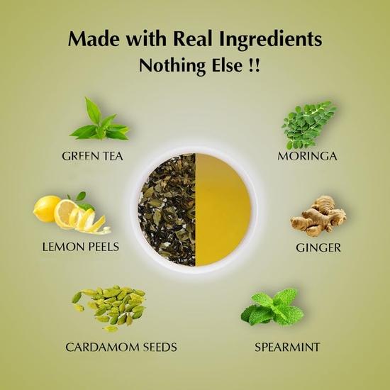 TEA SENSE Lemon Ginger Green Detox | Листовой | 100 г | Зеленый чай с лимонной цедрой, имбирем, мятой, семенами кардамона и морингой
