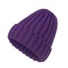 Women Winter Hat Solid Color Thick Warm Knit Hat Brimless Ribbed Breathable Hat with Good Elasticity Headwear