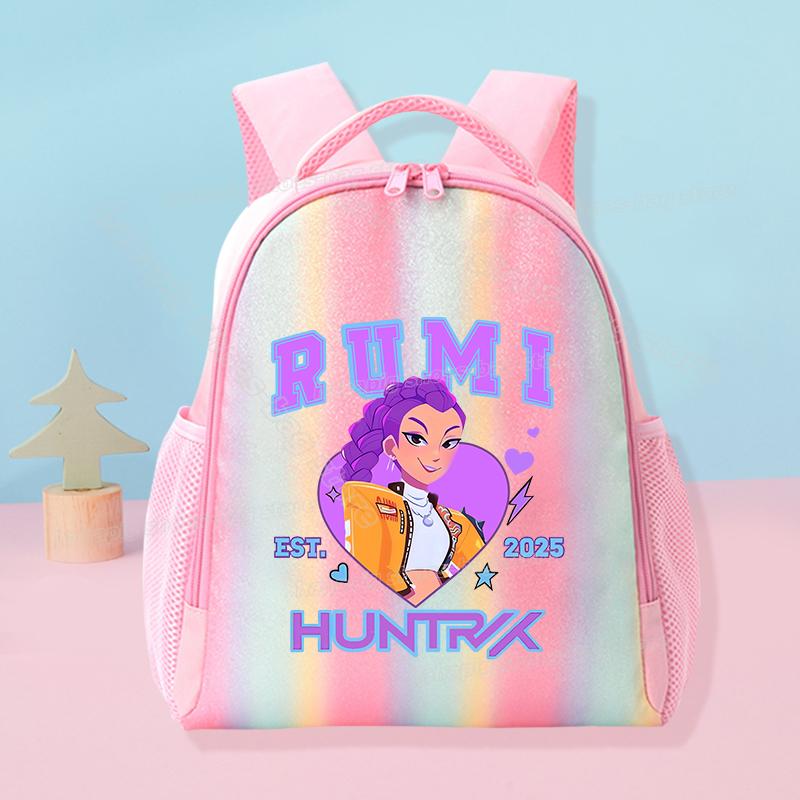 KPop Demon Hunters School Rainbow Backpack Rumi Mira Zoey Girl Student Backpack Anime Movie Women Travel Rucksack Birthday Present