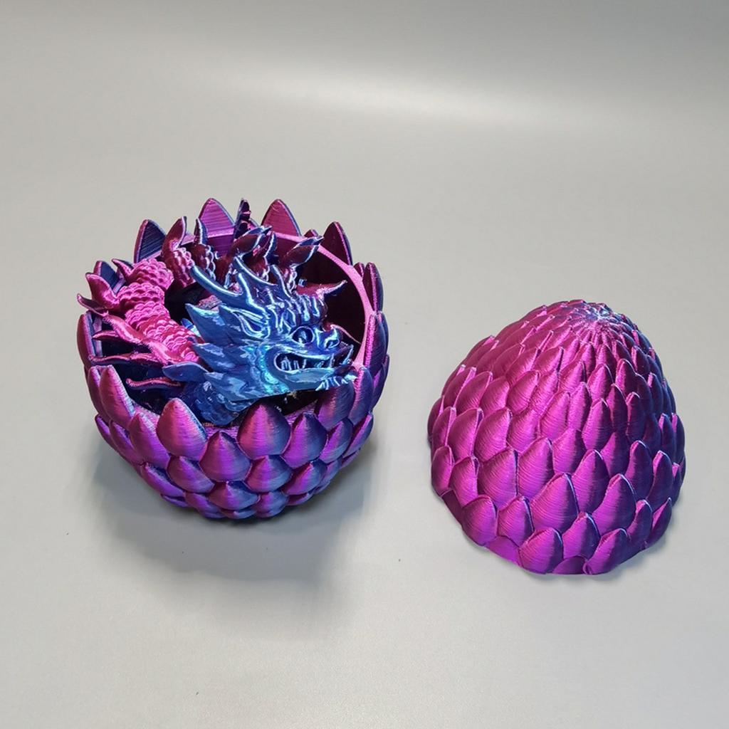 Таинственный дракон с яйцом, Дракон с яйцом, напечатанный на 3D-принтере, Гибкий дракон с шарнирами и яйцами, Подарочная игрушка, напечатанная на 3D-принтере