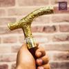 Walking Stick Handle Brass Wooden Victorian Foldable Cane Collectible Men's Gift