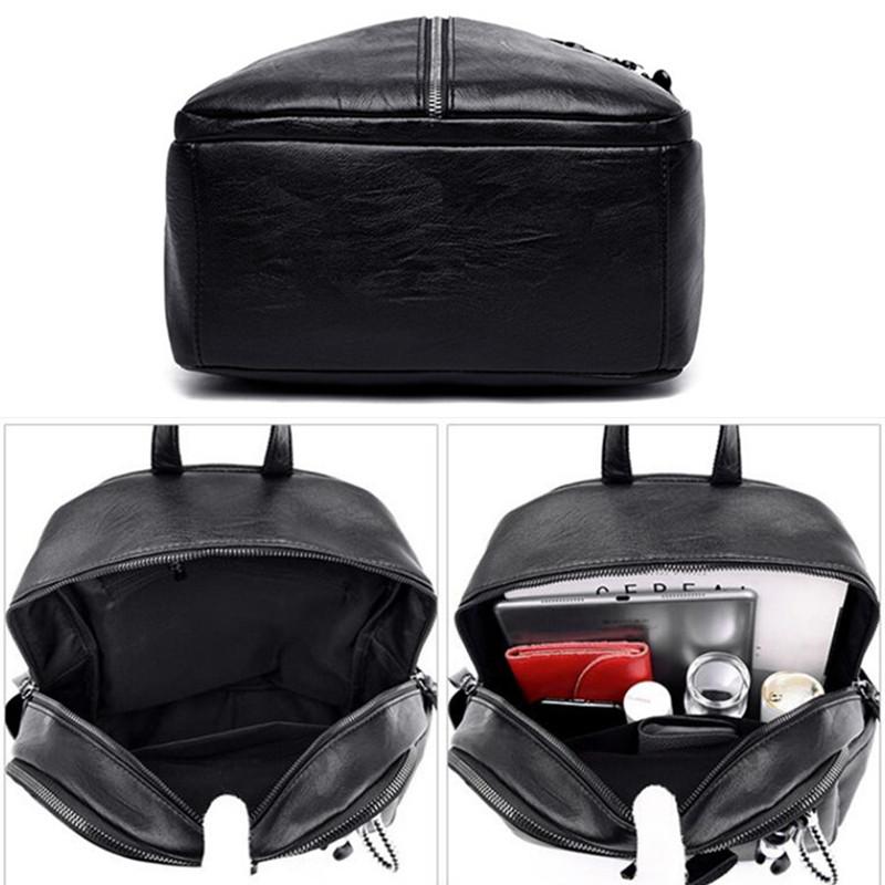 Винтажный дорожный женский рюкзак из искусственной кожи, студенческие школьные сумки, большой вместительный школьный рюкзак, женский дорожный рюкзак на молнии