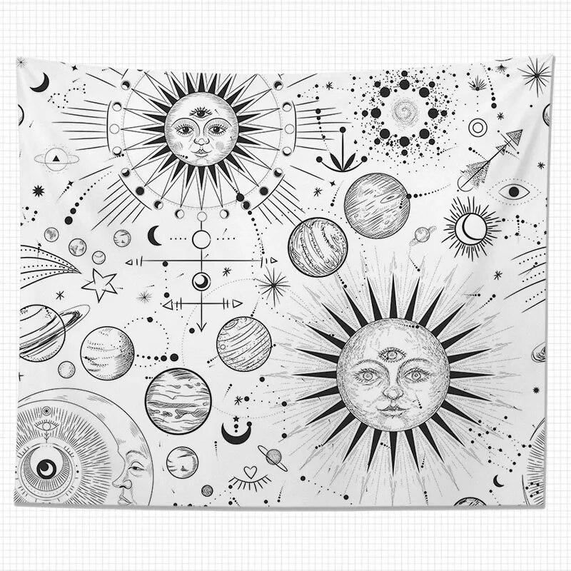 Гобелен Бог Солнца Искусство Тотем Украшения Дома Гостиная Висячий Фон Ткань