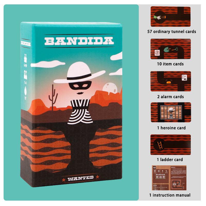 Портативная карточная игра Bandida: Удобная для путешествий стратегическая настольная игра, Кооперативная головоломка для 1-4 игроков, Веселая игра для семейной вечеринки