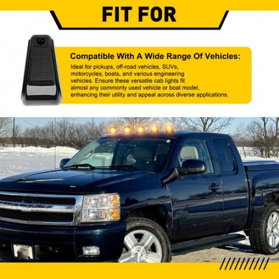 5 шт. Задымленные габаритные огни на крышу кабины, янтарные светодиодные сборки для грузовиков, внедорожников, универсальные