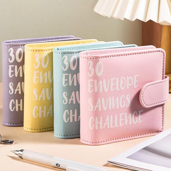Папка для денег для экономии денег 30 конвертов, бюджетная книга для экономии денег, органайзер для денег из искусственной кожи для дома, школы, путешествий