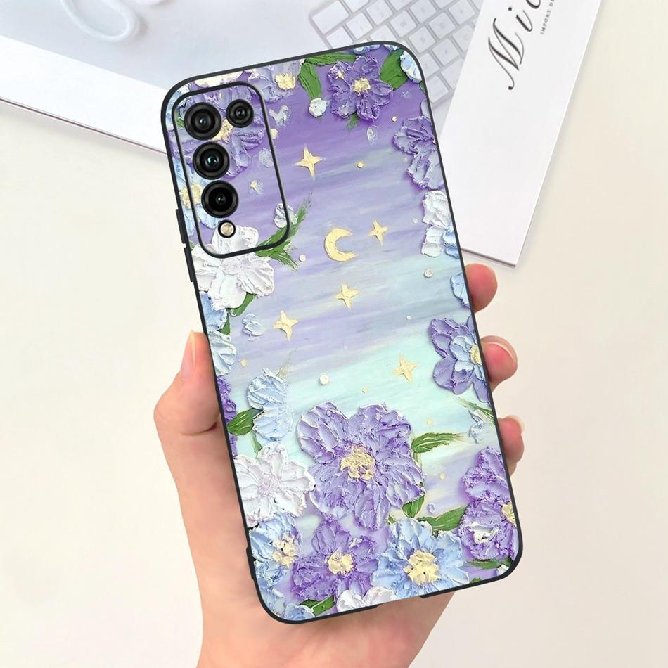 For Honor 10X Lite Phone Case Honor 10Xlite DNN-LX9 Fashion Moon Design Soft Silicon Shockproof Protective Cover Bumper