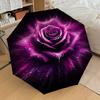 1 шт. Зонт с рисунком «Розово-фиолетовый» Автоматическое открытие и закрытие, Высококачественный зонт, Идеальный подарок для нее 201