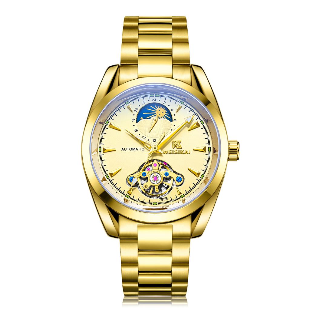 Новые роскошные мужские часы высшего бренда с коробкой Tusso Flying Wheel, водонепроницаемые автоматические мужские механические часы