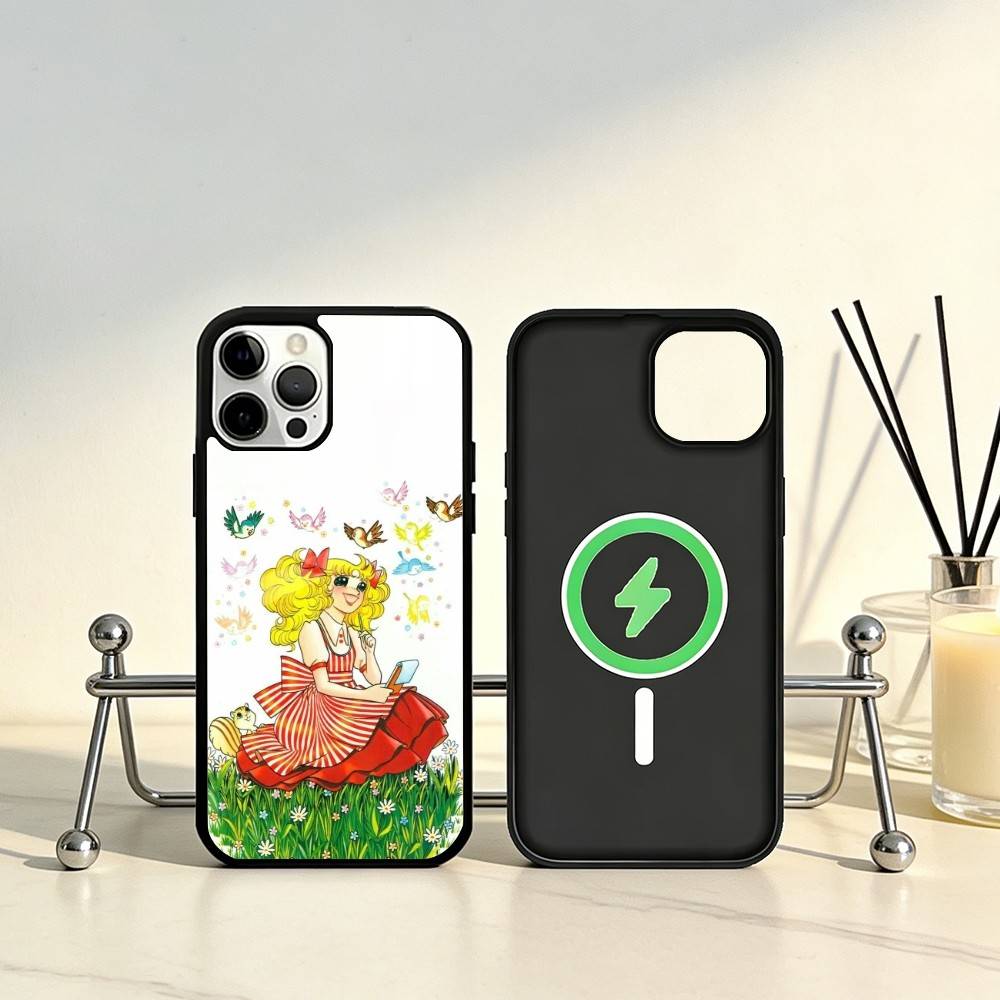 Чехол для телефона Anime Candy Candy для iPhone 17, 16, 15, 14, 13, 12, 11 Plus, Pro Max, Магнитный, Для Magsafe, Беспроводная зарядка