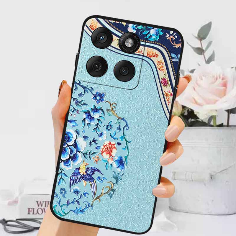 3D Тисненые Чехлы Для Edge 60 Fusion / Edge 60 Pro Рельефные Тисненые Ретро Силиконовая Задняя Крышка Для Edge 60 Stylus Черный Funda 60 Pro