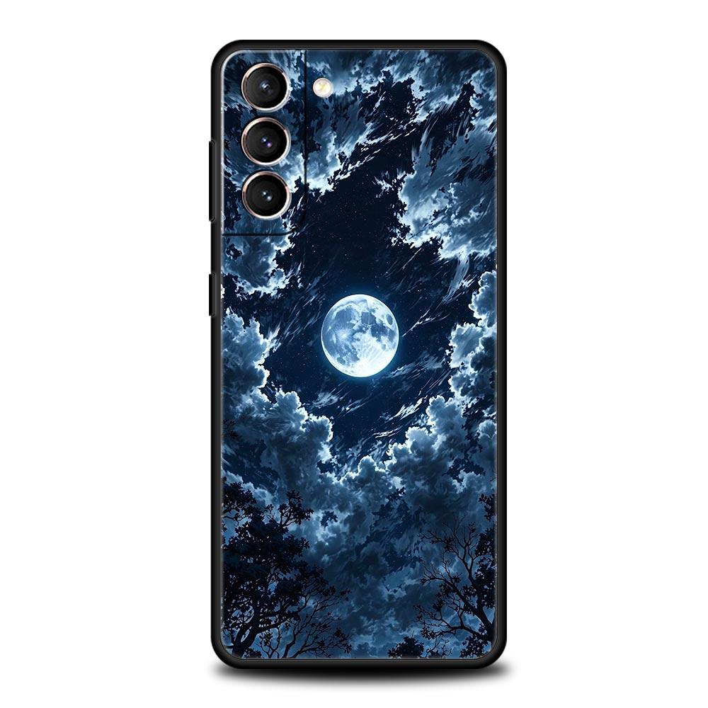 Чехол для телефона 'Луна на ветке' для Samsung Galaxy S25 S24 S23 S22 S20 Ultra S21 FE 5G S10 Plus S10E Мягкий чехол из ТПУ