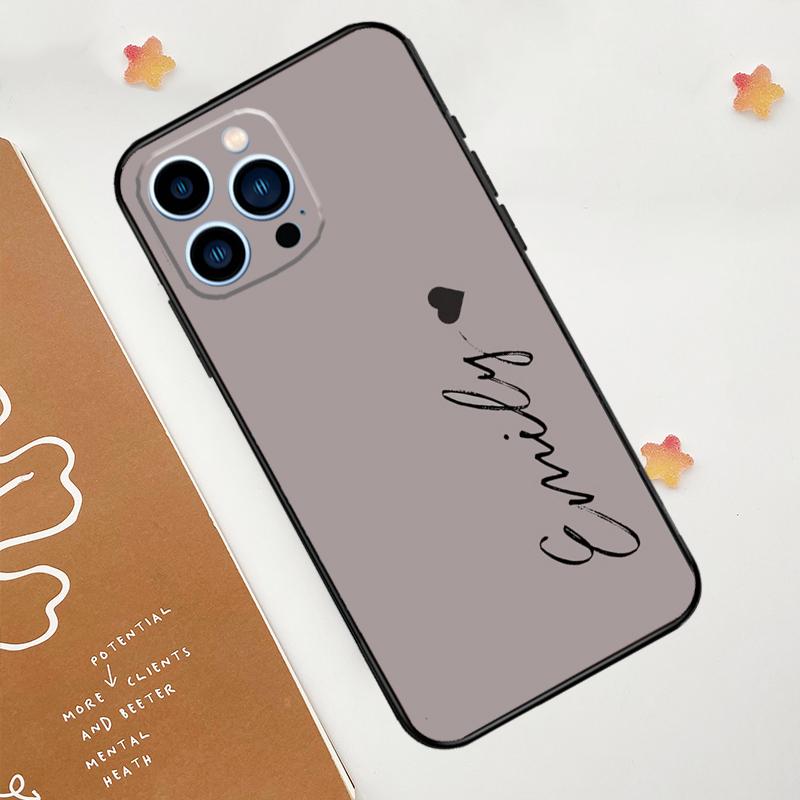 Персонализированный чехол с монограммой для iPhone 15 16 14 13 12 11 Pro Max Plus X XR XS 12 13 Mini Чехол Аксессуары