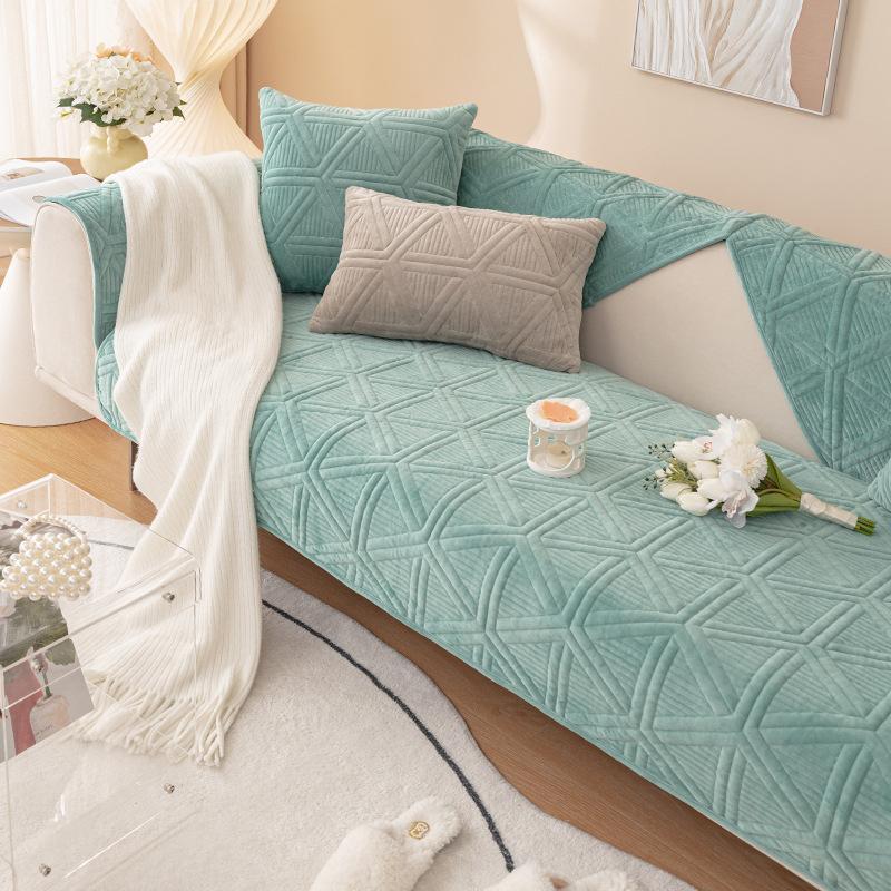 Подушка для дивана, зимняя плюшевая нескользящая четырехсезонная универсальная кожаная подушка для дивана, чехол для полотенец, тканевое полотенце на спинку