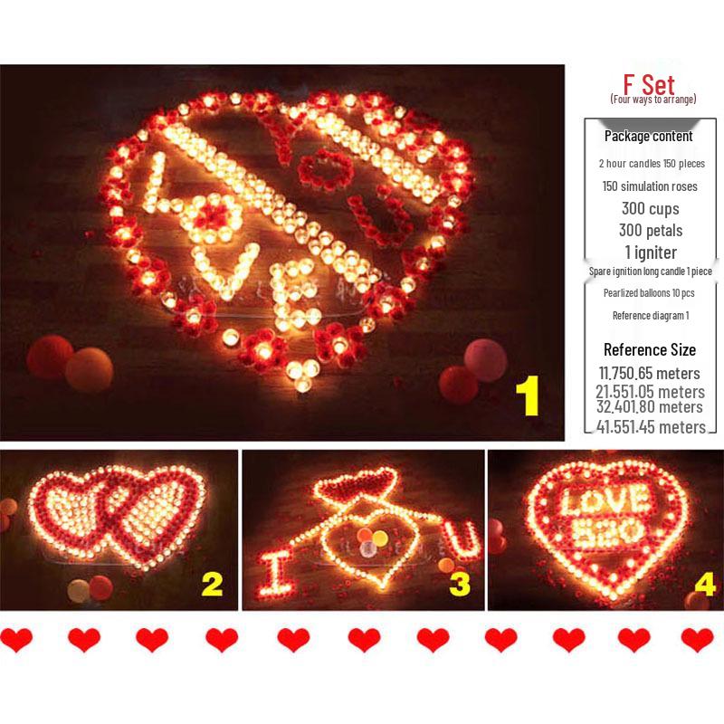 Циси День святого Валентина Романтические свечи-розы в форме сердца для признания в любви, предложения руки и сердца или украшения на день рождения.