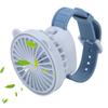 Портативный вентилятор для часов с регулируемым ремешком на запястье Детский мультяшный электрический вентилятор Встроенный аккумулятор Синий