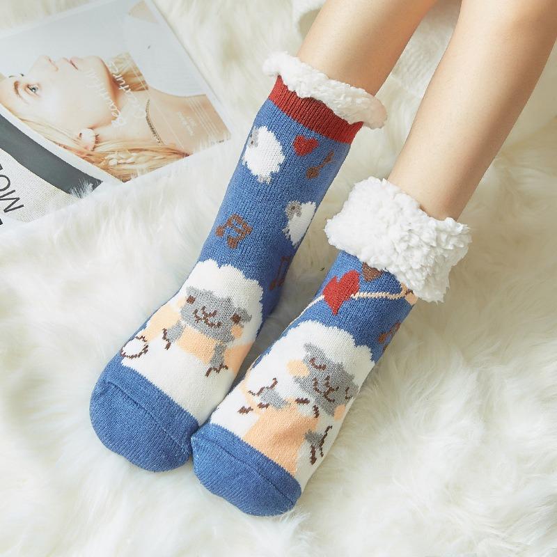 Women Winter Warm Soft Indoor Socks Cozy Plus Pile Carpet Sleeping Sock