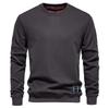 European and American Men's Spring Autumn Long Sleeve Solid Color Sweatshirt Fashion Casual Loose Fit Crew Neck Pullover