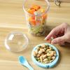 1 Set 400ml Salad Cup Double Layer Dry Wet Separation Portable Breakfast Fat Reduction Bottle