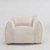 Giant Bean Bag Chair with pillow, Comfy Large Bean Bag Chairs for Adults and Kids, Faux Fur Floor Sofa for Living Room Bedroom Apartment, Beige