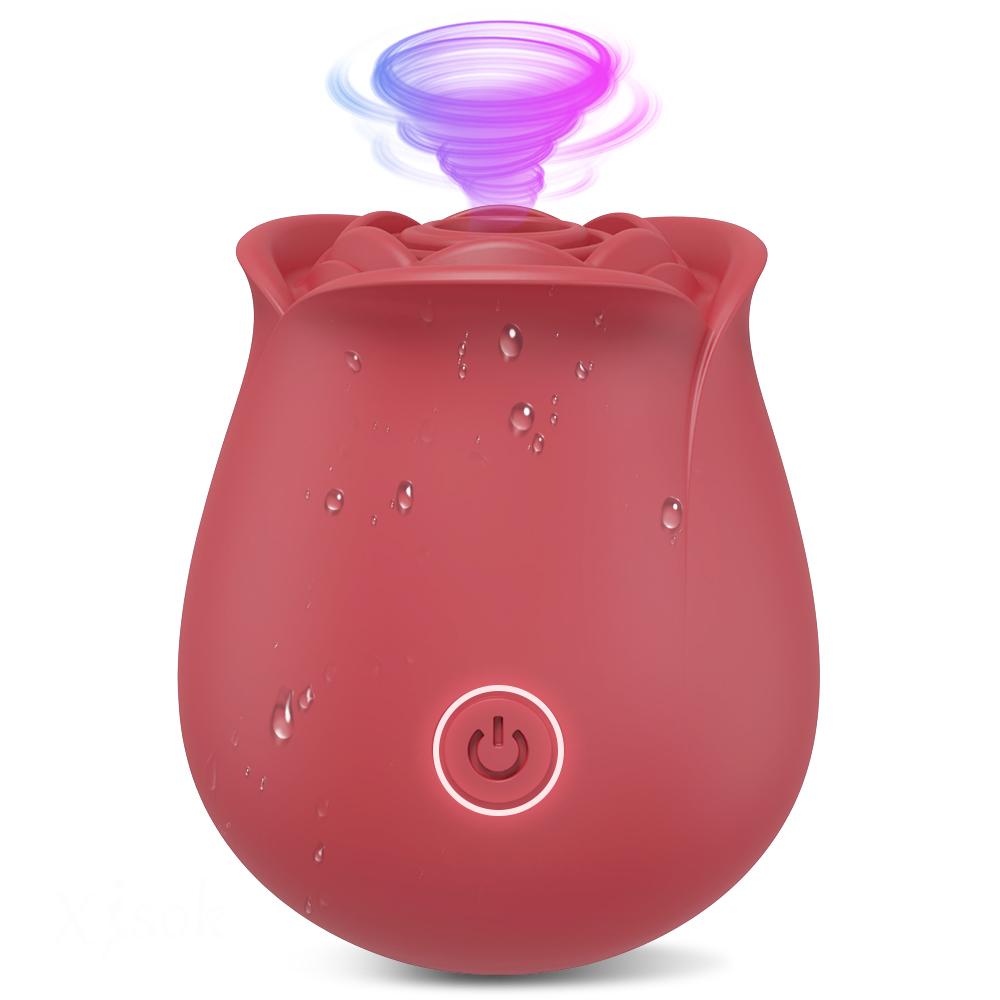 Мощная роза-вибратор-игрушка для женщин, присоска для клитора, вакуумный стимулятор сосков, оральное сосание, секс-игрушка для взрослых женщин