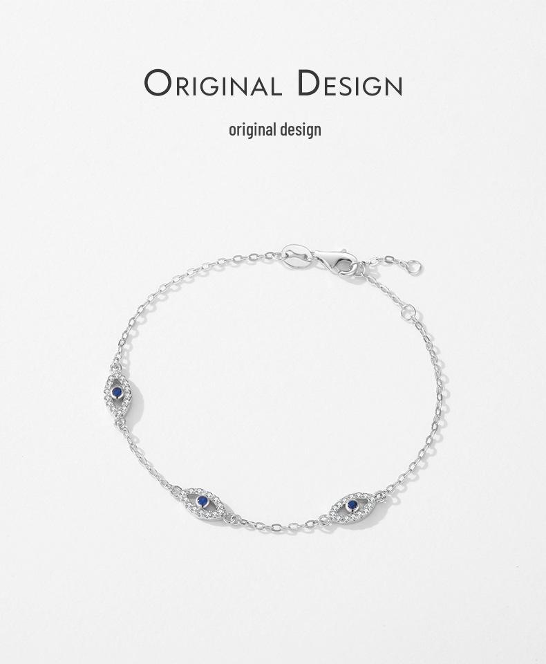 Серебряный браслет Modian S925 с бриллиантом «Дьявольский глаз» для женщин - Легкая роскошь в европейско-американском стиле.