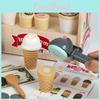 Simulation Wooden Ice Cream Shelf Children Puzzle Interactive Toy For Gift