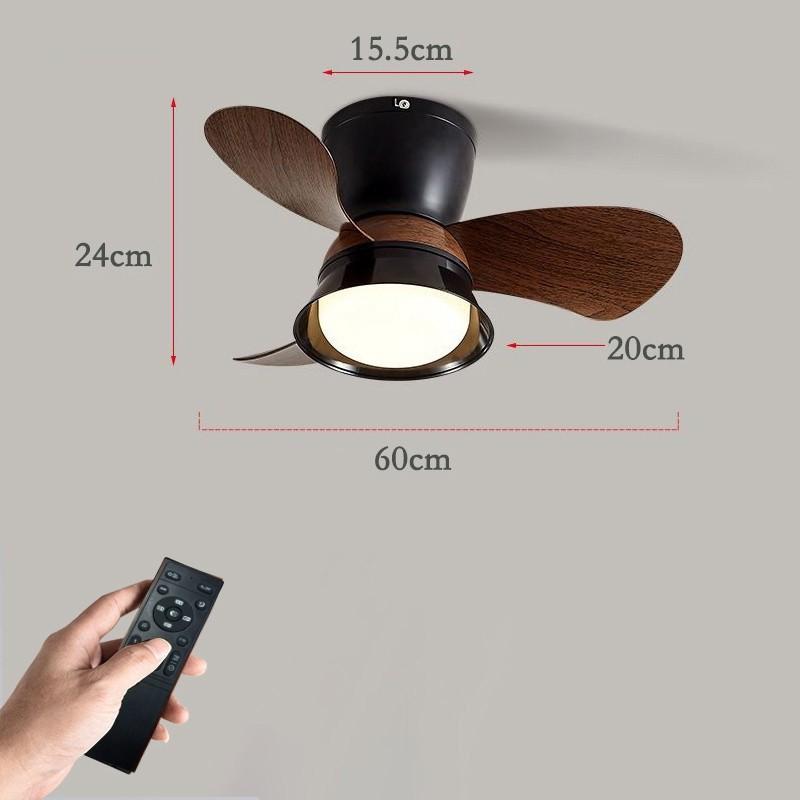 Household Frequency Conversion Ceiling Fan Light Kitchen Bedroom 3 Colors Light Adjustable Electric Ceiling Fan Lamp