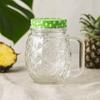 Pineapple Drinking Jar With Lid, Clear 450ml