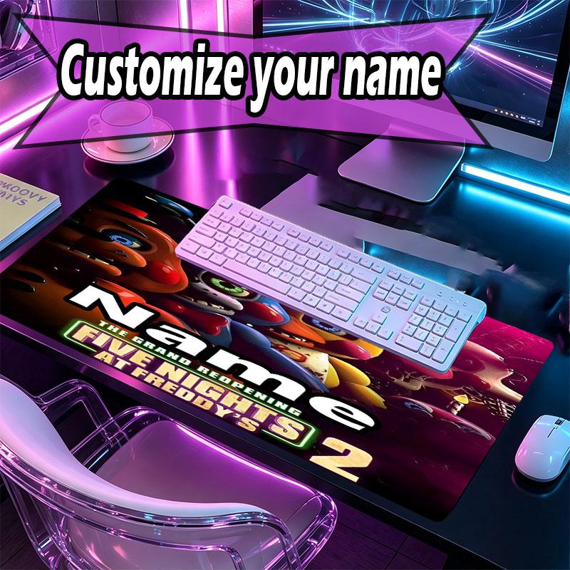 Custom Name Personalized Five Nights at Freddy's Pattern Mousepad, Laptop PC Desk Mat, Decorative Desk Mat for Home Keyboard Pad Gift