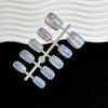 10Pcs Summer Handmade Short Press On Nails Dreamy Colorful Planet Universe Theme Cute False Nail Tips For Girls
