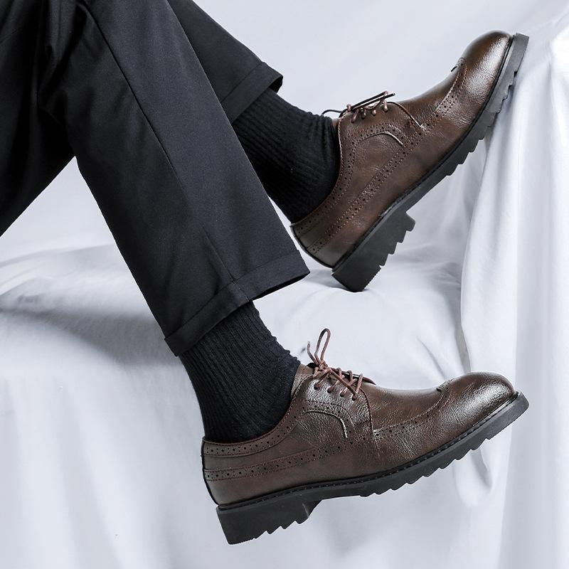 Осенние кожаные туфли мужские Brock британские корейские версии повседневные деловые мужские туфли для костюма свадебные туфли 1983-R