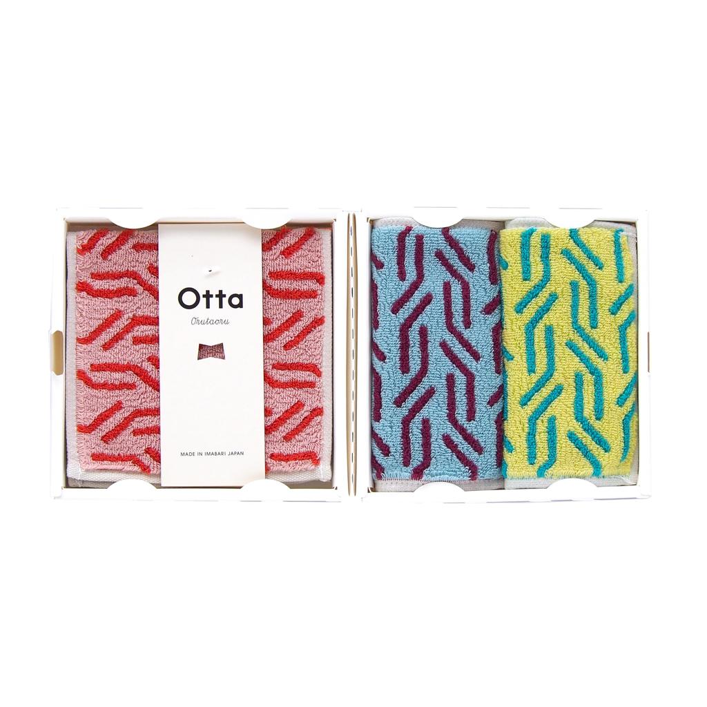 Носовые платки Tanaka Sangyo Otta, полуполотенца, двустворчатые, прибл.. 25 x 12,5 см, Сделано в Японии, Зеленый, Темно-синий и Желтый, Набор из 3 штук (Тот же узор), 24-58