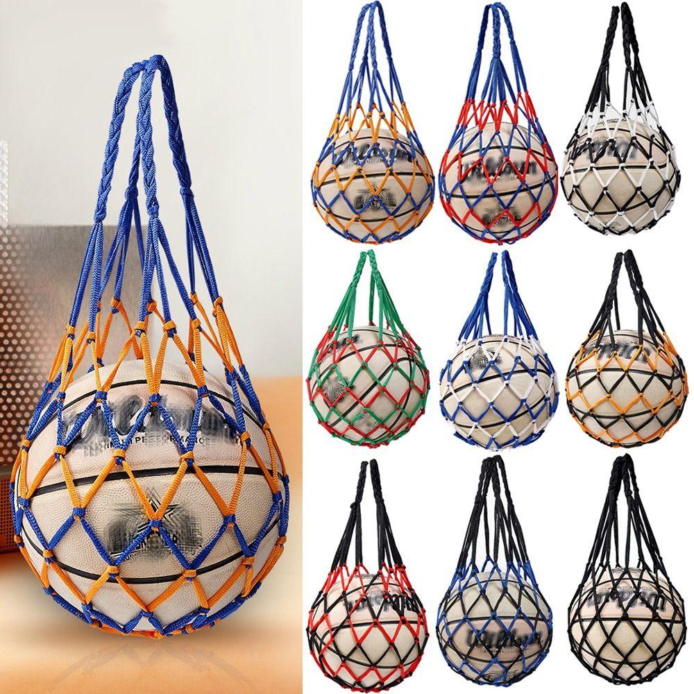 Multiple Colors Nylon Net Bag Nylon Ball Pocket Durable Basketball Carry Bag  Volleyball Ball