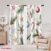 2 шт., 2D плоская печать Минималистичные шторы Рождественские украшения Шишки Остролист Снежинки Полиэстеровая ткань (без удилища)