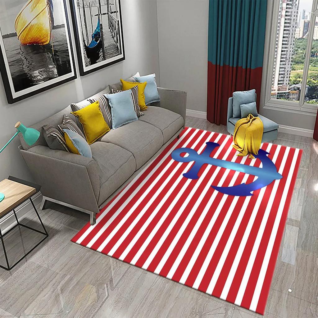 Ковер Якорь Морской Декор Лодки Придверные Коврики для Гостиной Спальни Декор Входной Двери Зональные Ковры Кухня Ванная Комната Нескользящий Ковер