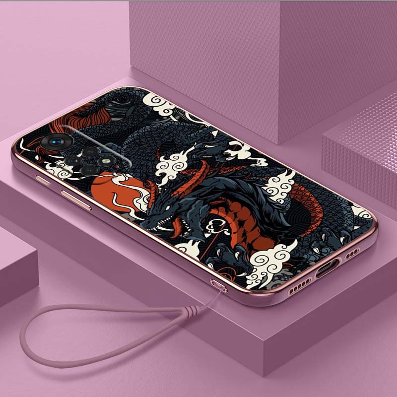 Роскошный чехол для телефона из ТПУ с ремешком для Xiaomi Poco F1 F3 F4 F5 M3 M4 M5 X3 X4 X5 PRO 11 Lite 11T 12T 13T чехлы A33 Чехол с дизайном дракона