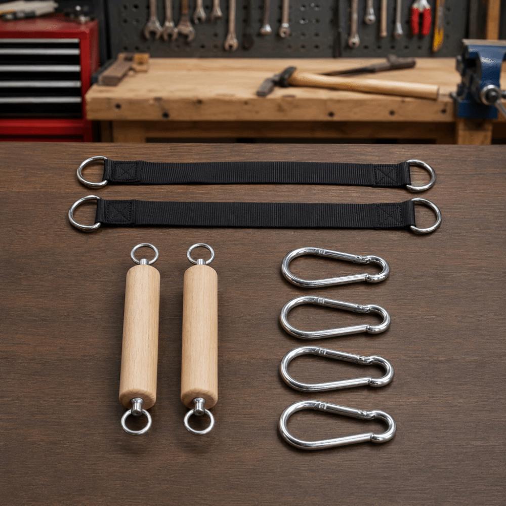 8pcs Double Ring Lat Pull Down Handle Tricep Rope Gym Exercise Handle Pull Up Handle Home Gym