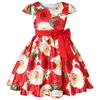 Elegant Girl Kids Flower Printed Party Dress Children Ball Gown Performance Wedding Dresses