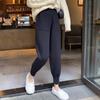 Women Pants Autumn and Winter Black Casual Knitted Pants Loose Elastic Nine Points Harlan Radish Pencil Pants
