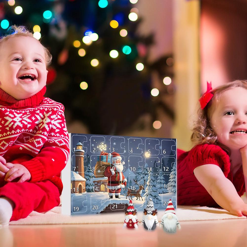 Рождественские праздники 2024 года с гномами Адвент-календарь Куклы-гномы 24-дневный календарь обратного отсчета до Рождества Рождественский календарь обратного отсчета для детей