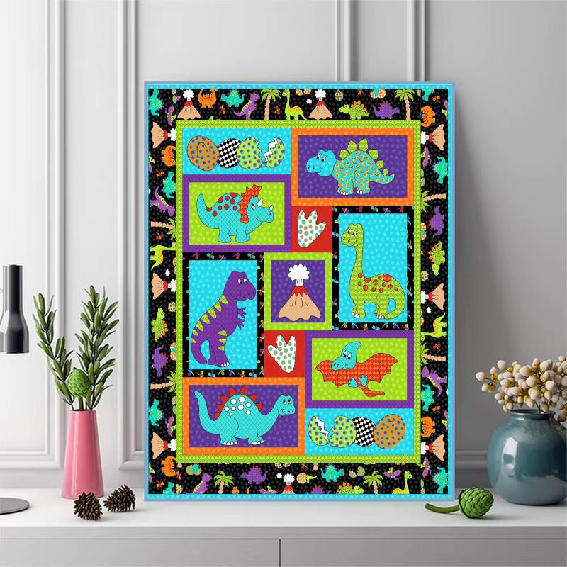 Cartoon Dinosaur 100% Round Full Drill 5D DIY Diamond Painting Embroidery Cross Stitch Rhinestone Décor