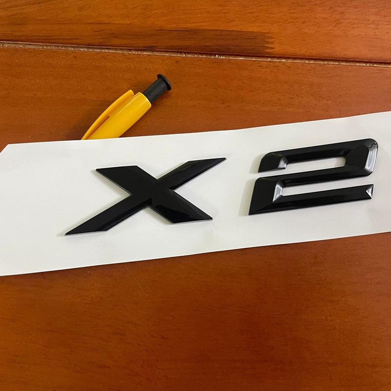 Compatible BMW X Series Tail Emblem Sticker: X1-X7 Black Rear Lettering