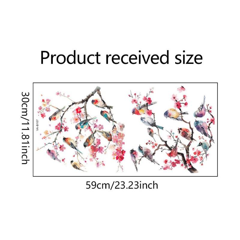 Красочные цветы и бабочки Электростатическая наклейка на стену для окон