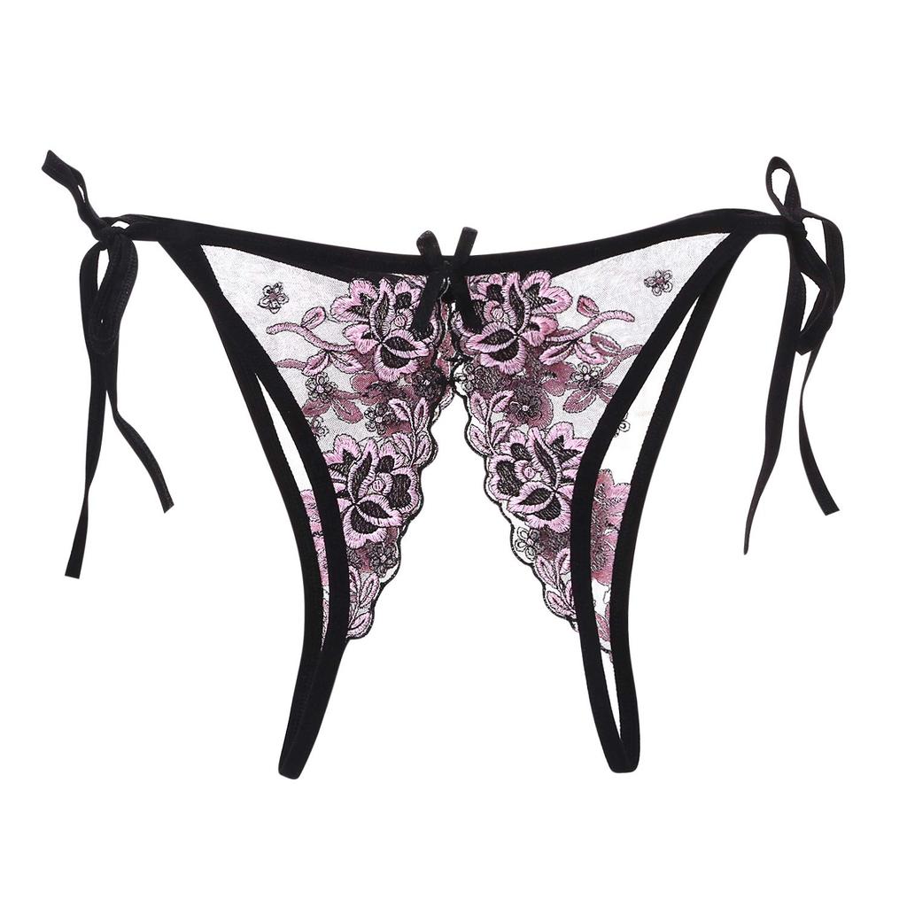 Сексуальное цветочное прозрачное кружево с открытой передней частью и ластовицей для можно носить, показывая перфорированное для повседневного розовый стринг белый стринг синий стринг [XGOPTS]