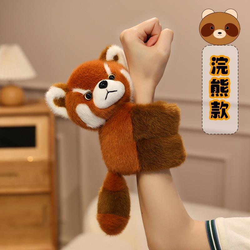Cute Animal Panda Fox Snapping Circle Plush Toy Doll Capybara Husky Bracelet Children'S Doll
