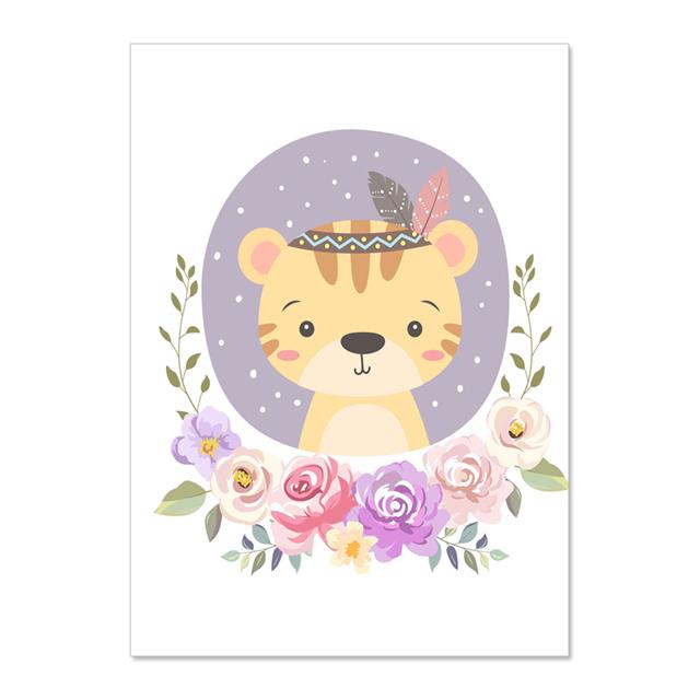 Мультфильм Милые Животные Детская Настенная Живопись Холст Картины Плакаты И Принты Настенные Картины Детская Комната Декор Без Рамки